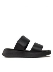 Calvin Klein Jeans Klapki Slide Double Strap Sandal Dc YW0YW01355 Czarny. Czarne klapki damskie Calvin Klein Jeans, bez wzorów, z jeansu, bez obcasa. Za 429.99 zł.