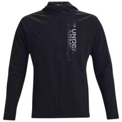 Kurtka do biegania męska Under Armour OutRun The Storm Jacket. Czarne kurtki treningowe męskie Under Armour, m, bez wzorów, do biegania. Za 389.00 zł.