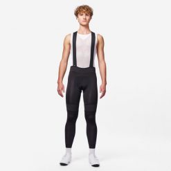 Legginsy rowerowe Van Rysel Racer. Czarne szorty męskie VAN RYSEL, bez wzorów, z materiału, sportowe. Za 279.99 zł.