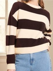 Sweter - khaki. Brązowe swetry klasyczne damskie Sinsay, l, bez kołnierzyka. Za 59.99 zł.