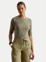 LAUREN RALPH LAUREN Bluzka Judy 200654963204 Zielony Slim Fit. Zielone bluzki damskie Lauren Ralph Lauren, xl, bez wzorów, z bawełny, bez kołnierzyka, bez ramiączek. Za 234.99 zł.