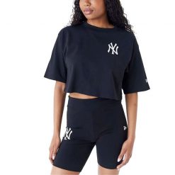 Nowa Koszulka Mlb Le Crop Tee Neyyan Blkwhi Damskie. Czarne t-shirty damskie New Era, s, bez wzorów, z bawełny, bez kołnierzyka. Za 148.50 zł.