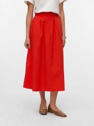 Vero Moda Spódnica w kolorze czerwonym rozmiar: XL. Czerwone spódniczki damskie Vero Moda, xl, bez wzorów, z bawełny, z podwyższonym stanem, maxi. Za 92.21 zł.