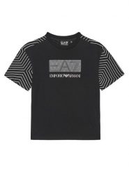 EA7 Emporio Armani T-Shirt 7B000044 AF10378 UC001 Czarny Regular Fit. Czarne t-shirty chłopięce EA7 Emporio Armani, bez wzorów, z bawełny, bez ramiączek. Za 199.99 zł.