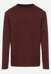 Bordowa Bawełniana Bluzka Longsleeve Fenelle. Czerwone koszulki męskie z długim rękawem Born2be, l, z bawełny. Za 49.99 zł.