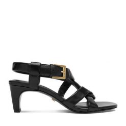 Sandały GINO ROSSI. Czarne sandały damskie Gino Rossi, bez wzorów, bez obcasa, na słupku. Za 329.99 zł.