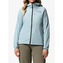 Kurtka wiatrówka damska Columbia Khyex Pro Wind Jacket. Niebieskie kurtki damskie Columbia, bez wzorów, z softshellu, bez kaptura. Za 478.49 zł.