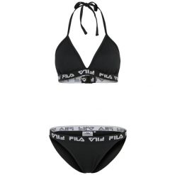 Damski 2-częściowy kostium kąpielowy Fila Split. Czarne bikini damskie Fila, bez wzorów. Za 196.50 zł.