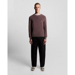 Sweter z okrągłym dekoltem Lyle & Scott Engineered Rib. Szare swetry męskie LYLE AND SCOTT, m, bez wzorów, z dzianiny, bez kołnierzyka. Za 380.20 zł.