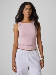 4F Top slim z modalem damski - różowy XL. Czerwone topy damskie 4f, xl, bez wzorów, z dzianiny, bez kołnierzyka. Za 49.99 zł.