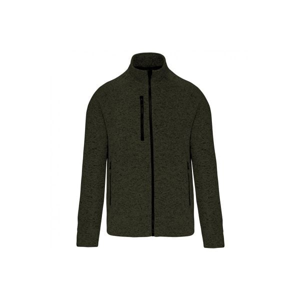 Cętkowana kurtka z zamkiem błyskawicznym Kariban. Zielone kurtki męskie KARIBAN, xl, bez wzorów, z dzianiny, sportowe, bez kaptura. Za 229.00 zł.