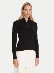 Lacoste Sweter AF4144 Czarny Regular Fit. Czarne swetry klasyczne damskie Lacoste, z syntetyku, bez kołnierzyka. Za 699.99 zł.