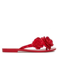 Japonki Melissa. Czerwone klapki damskie Melissa, bez wzorów, bez obcasa. Za 219.99 zł.