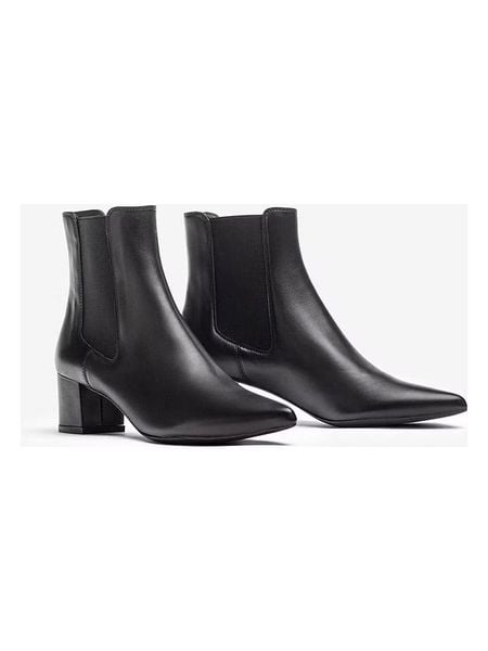 Unisa Skórzane sztyblety "Jurik" w kolorze czarnym rozmiar: 41. Czarne botki damskie Unisa, sportowe, bez obcasa, bez zapięcia. Za 343.73 zł.