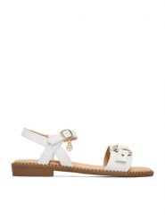 MEXX Sandały EO-MX/KM215-03 Biały. Białe sandały damskie Mexx, bez wzorów, ze skóry, bez obcasa, na płaskiej podeszwie. Za 249.99 zł.
