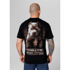 Koszulka bawełniana sportowy t-shirt dla dorosłych Mugshot II. Brązowe t-shirty męskie PITBULL, m, bez wzorów, z bawełny, bez kołnierzyka. Za 119.00 zł.
