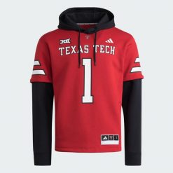 Bluza Texas Tech Home Hooded. Czarne bluzy z kapturem męskie Adidas, xl, z bawełny. Za 529.00 zł.
