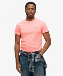 Superdry Koszulka Essential z haftowanym neonowym logo z bawełny organicznej –. Brązowe t-shirty damskie Superdry., xl, bez wzorów, z bawełny, bez kołnierzyka. Za 129.05 zł.