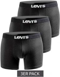 Bokserki majtki męskie Levi's Boxers 3-Pack. Czarne bokserki męskie Levi's, bez wzorów, z bawełny. Za 99.00 zł.