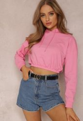 Różowa Bluza Pyrhano. Czerwone bluzy z kapturem damskie Renee, l, z jeansu. Za 34.99 zł.