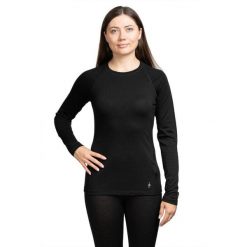 Koszulka trekkingowa damska Smartwool Classic All-Season Merino Base Layer LS. Czarne bluzki damskie Smartwool, bez wzorów, casualowe, bez kołnierzyka, bez ramiączek. Za 270.99 zł.