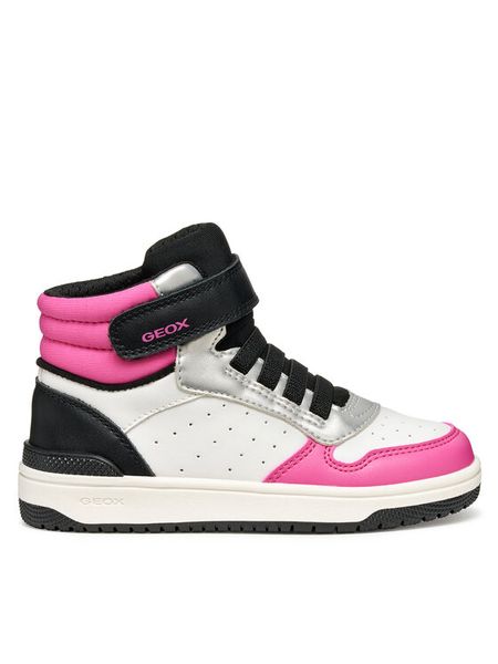 Geox Sneakersy J Washiba J36HXA 05415 C0563 D Biały. Białe buty sportowe dziewczęce Geox, bez wzorów, ze skóry, bez zapięcia. Za 199.99 zł.