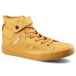 Żółte Trampki Big Star Damskie Obuwie Na Rzep. Żółte trampki i tenisówki damskie Big Star, z aplikacjami, z gumy. Za 85.00 zł.
