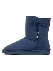 ISLAND BOOT Botki zimowe "Kinsac" w kolorze granatowym rozmiar: 37. Niebieskie botki damskie Island Boot, na zimę, z materiału, bez obcasa, bez zapięcia. Za 165.99 zł.