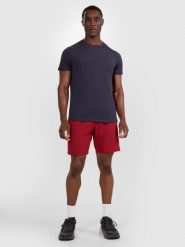 4F Spodenki treningowe szybkoschnące męskie - czerwone M. Czerwone szorty sportowe męskie 4f, m, z dzianiny, na fitness i siłownię. Za 149.99 zł.
