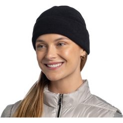Czapka BUFF POLAR PRINTS BEANIE SOLID. Czarne czapki męskie Buff, bez wzorów, z polaru, sportowe. Za 132.21 zł.