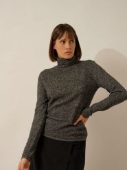 Just Cashmere Kaszmirowy sweter "Ava" w kolorze antracytowym rozmiar: S. Czarne golfy damskie Just Cashmere, s, bez wzorów, z kaszmiru, bez ramiączek. Za 347.99 zł.