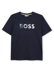 BOSS T-Shirt J52983 S Granatowy Regular Fit. Niebieskie t-shirty chłopięce Boss, bez wzorów, z bawełny, bez ramiączek. Za 206.99 zł.
