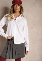 Szare Spódnico-Szorty Plisowane z Wiskozą i Ozdobną Klamerką Kaianara. Szare spódniczki damskie Renee, bez wzorów, z materiału. Za 54.99 zł.