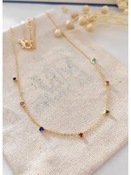 Atelier MIU Pozłacany naszyjnik z cyrkoniami - dł. 40 cm rozmiar: onesize. Żółte naszyjniki damskie atelier MIU, pozłacane. Za 39.99 zł.