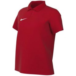 Koszulka damska Nike Dri-Fit Park 26 Polo. Czerwone bluzki damskie Nike, bez wzorów, z bawełny, bez ramiączek. Za 115.99 zł.