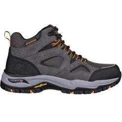 Buty trekkingowe męskie Skechers Arch Fit Dawson Millard. Szare buty trekkingowe męskie Skechers, z materiału, za kostkę, bez zapięcia, trekkingowe. Za 488.00 zł.