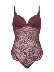 Hunkemöller Body Isadora 302441 Bordowy. Czerwone body damskie Hunkemöller, bez wzorów, z syntetyku. Za 199.99 zł.