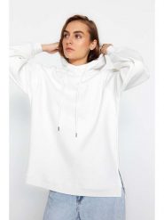 Trendyol Bluza w kolorze białym rozmiar: M. Białe bluzy z kapturem damskie Trendyol, m, z bawełny. Za 96.83 zł.