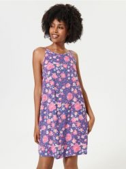 Sukienka mini w kwiaty - wielobarwny. Sukienki damskie Sinsay, na lato, l, bez wzorów, bez kołnierzyka, bez ramiączek, mini. Za 39.99 zł.