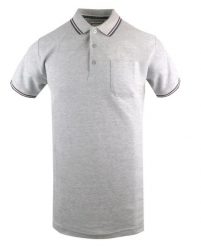 Klasyczna, Męska Koszulka Polo - Brave Soul - Szara. Szare koszulki polo męskie Brave Soul, na lato, l, bez wzorów, z bawełny, bez ramiączek. Za 75.00 zł.