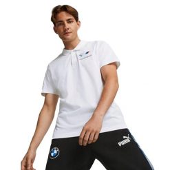 Męska Koszulka Polo BMW Motorsport Essentials. Białe koszulki polo męskie Puma, m, bez wzorów, z bawełny, bez ramiączek. Za 109.00 zł.