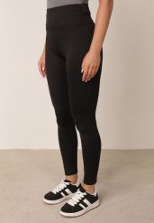 Czarne Elastyczne Legginsy z Wysokim Stanem Felizia. Czarne legginsy damskie Born2be, l, bez wzorów, z jeansu. Za 79.99 zł.