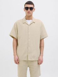 Jack & Jones Koszula "Easter" w kolorze beżowym rozmiar: M. Brązowe koszule męskie Jack & Jones, m, bez wzorów, z bawełny, bez kołnierzyka, bez ramiączek. Za 74.28 zł.