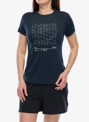 Koszulka merino damska Odlo Merino Tencel Hyper Map Crew Neck S/S. Niebieskie bluzki sportowe damskie Odlo, na lato, s, bez wzorów, z lyocellu, bez ramiączek. Za 357.49 zł.