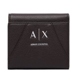 Portfel Armani Exchange. Brązowe portfele damskie Armani Exchange, bez wzorów. Za 269.99 zł.