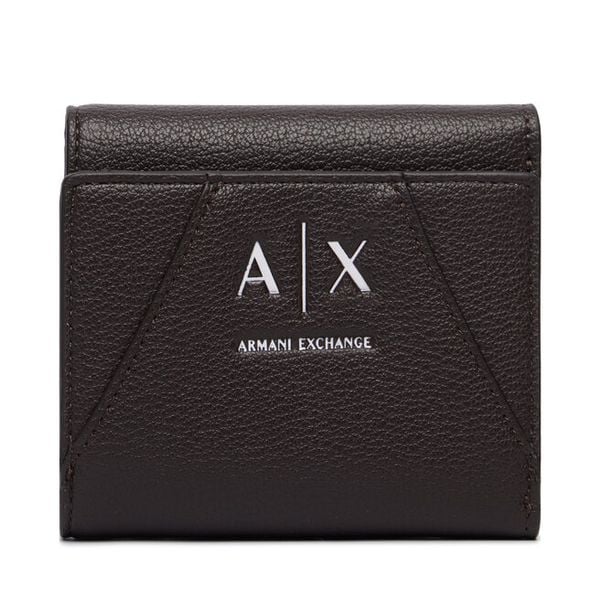 Portfel Armani Exchange. Brązowe portfele damskie Armani Exchange, bez wzorów. Za 269.99 zł.
