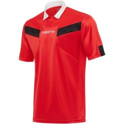 Koszulka sędziowska Macron. Czarne t-shirty sportowe męskie Macron, s, bez ramiączek, do piłki nożnej. Za 223.50 zł.
