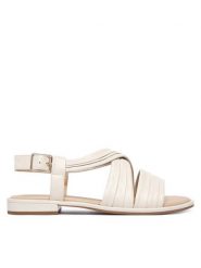 Caprice Sandały 9-28100-46 Kremowy. Białe sandały damskie Caprice, bez wzorów, ze skóry, bez obcasa, na płaskiej podeszwie. Za 234.99 zł.