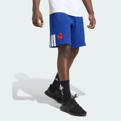 Szorty Francja Rugby Travel. Niebieskie szorty męskie Adidas, l, z bawełny, na fitness i siłownię. Za 239.00 zł.