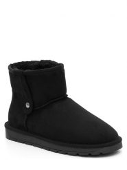 ISLAND BOOT Botki zimowe "Christie" w kolorze czarnym rozmiar: 36. Czarne botki damskie Island Boot, na zimę, z materiału, bez obcasa, bez zapięcia. Za 83.62 zł.
